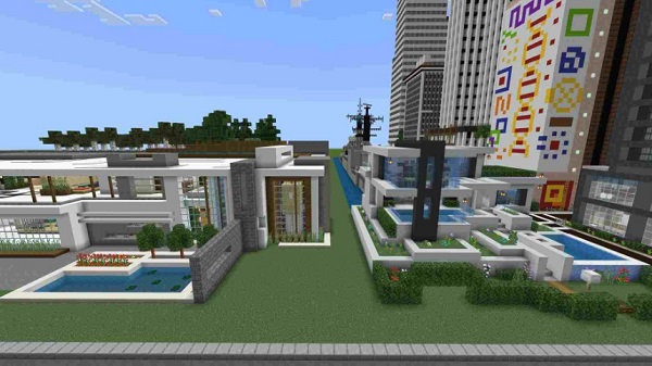 minecraft pe mobile modern city map download